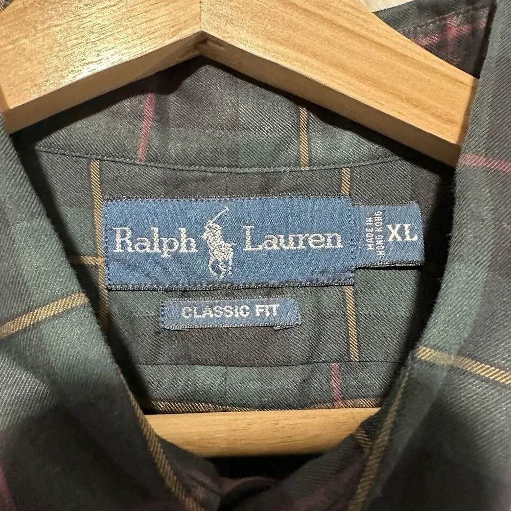 RALPH LAUREN‎ Men's Multicolor Plaid Classic Fit Button Up Size XL